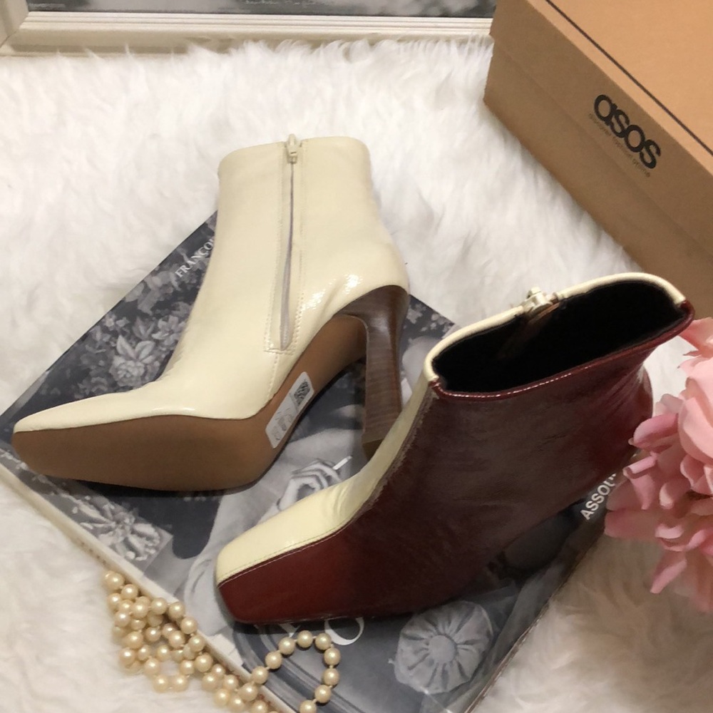 BNIB • ASOS • Two-Tone Leather Ankle Boots - Picture 14 of 15